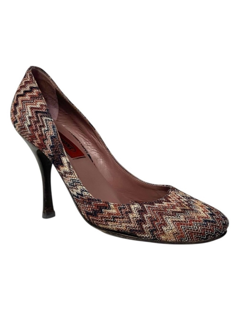 MISSONI Rashel Firenze Chiaro Chevron Zigzag Textile Heels 37